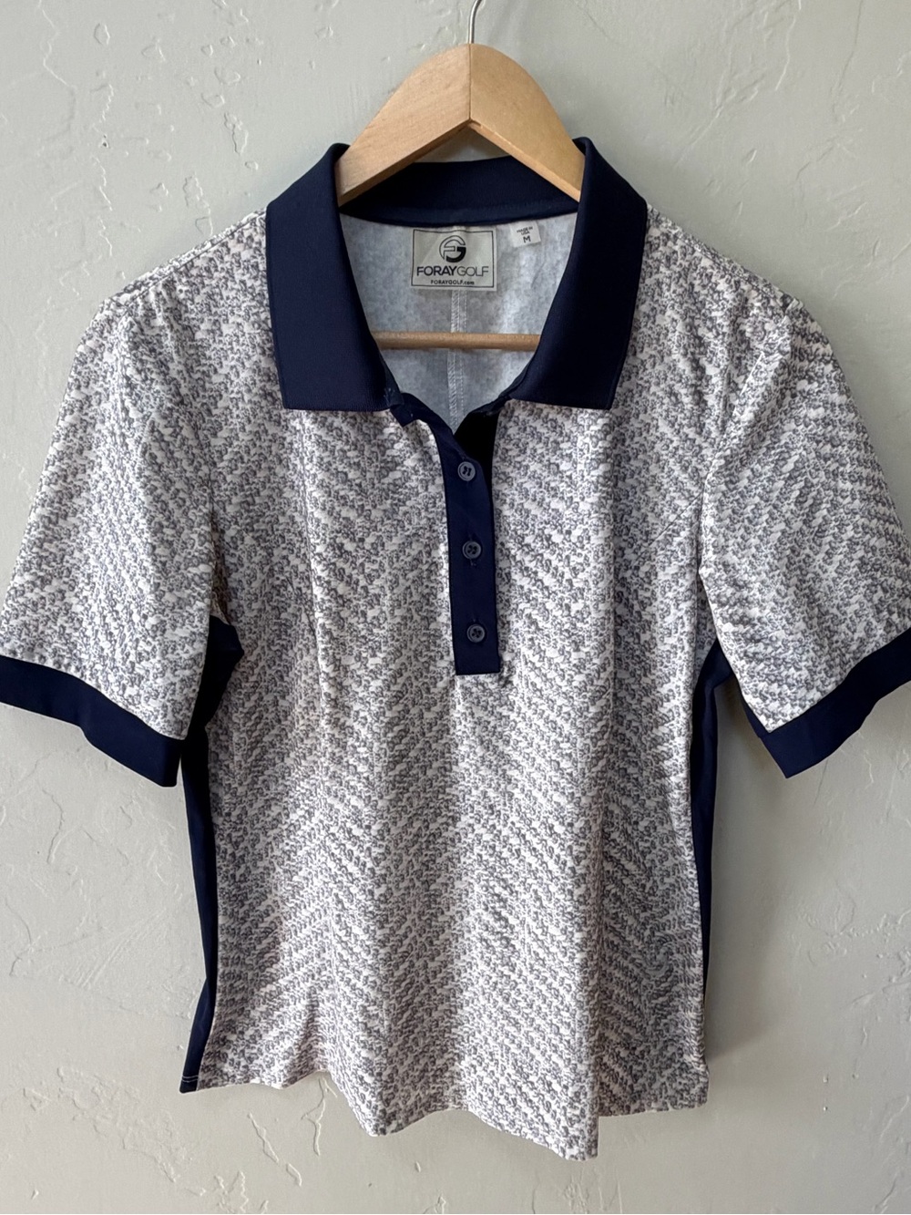 Foray Lady Golf Polo Pullover Shirts Super Stretch Size M Snake Print Gray READ
